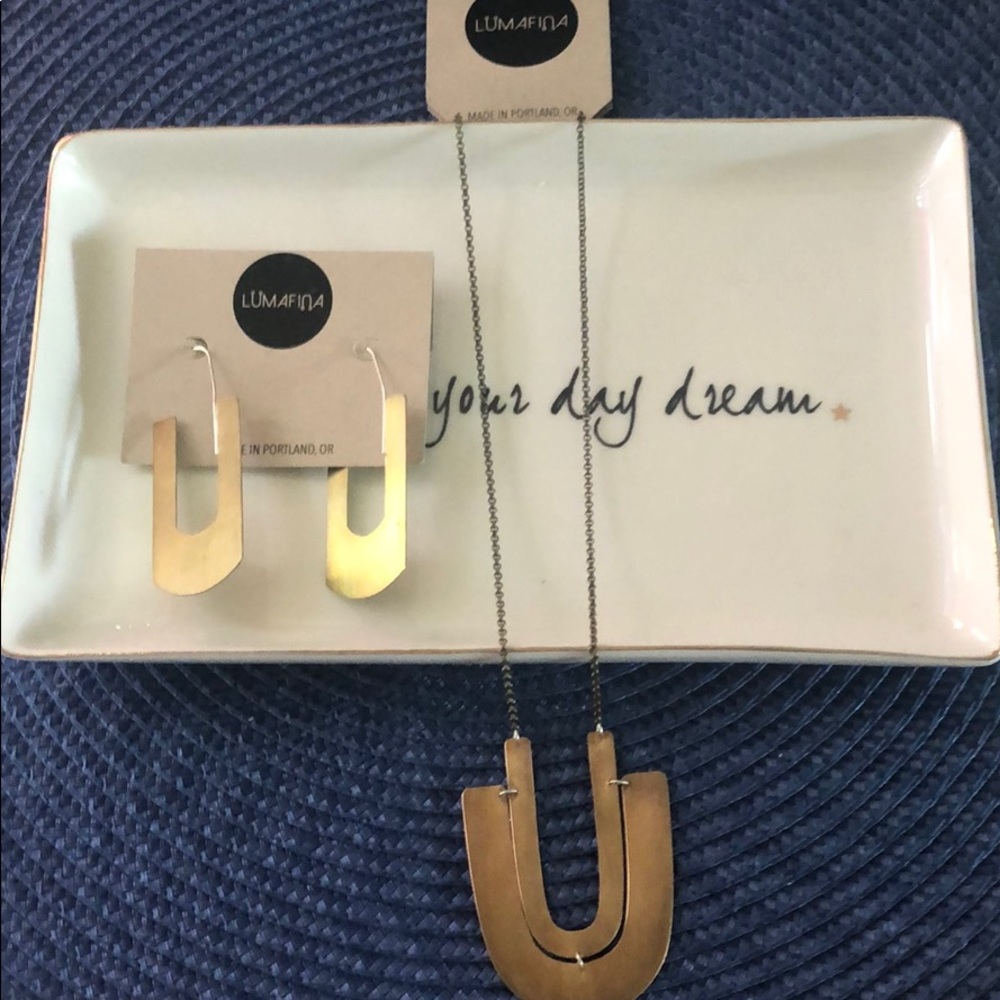 Lumafina Brass Necklace and Earrings
